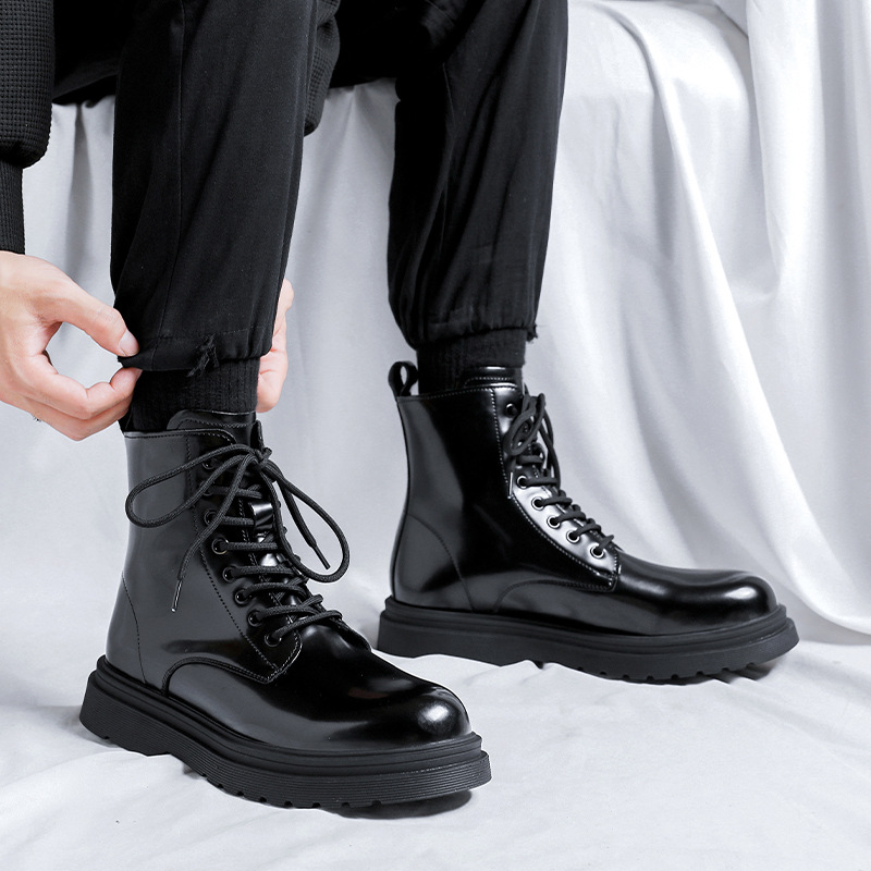 Street Fashion Dress - men fashion platform boots black stylish