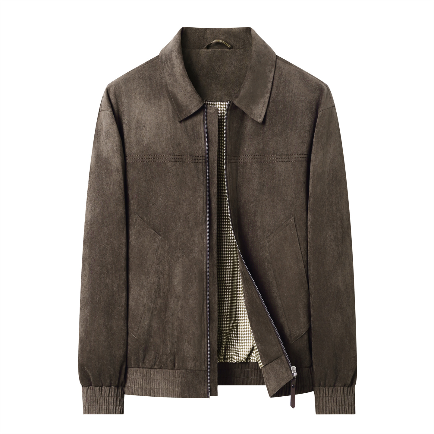 Coach Jacket Bomber - Men Cropped Boxy Minimalist Faux Suede