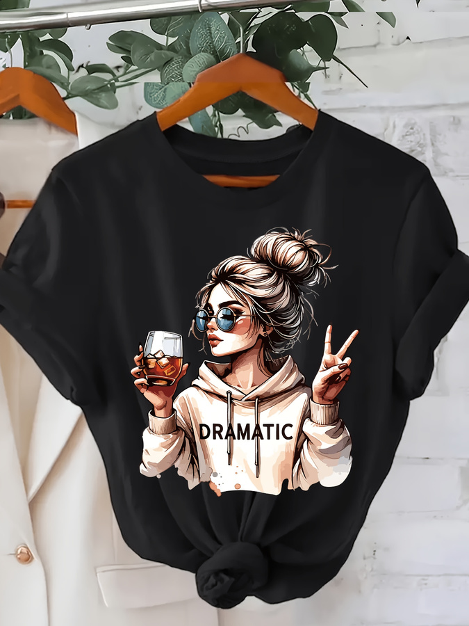 Street Fashion Trend 2025 - DRAMATIC 1pc Women' S Fashion Print