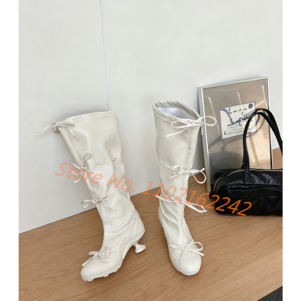 Bow-Tie Ballet Knee-High Boots - Street Fashion Runway ulasan dan harga