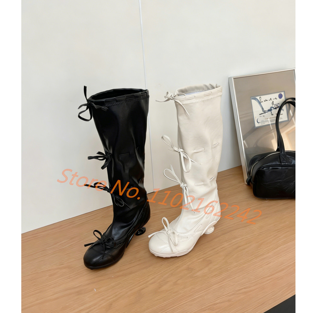Bow-Tie Ballet Knee-High Boots - Street Fashion Runway ulasan dan harga
