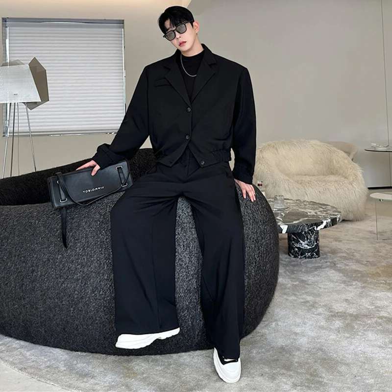 LUZHEN Spring Blazer Neck Casu - Street Fashion Jacket Men ulasan dan harga