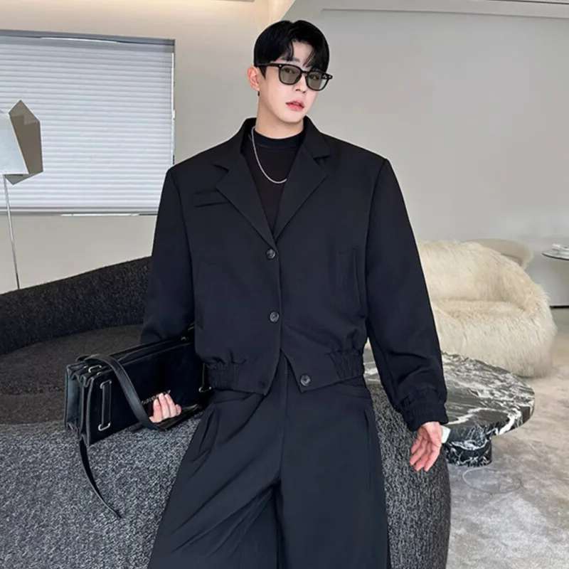 LUZHEN Spring Blazer Neck Casu - Street Fashion Jacket Men ulasan dan harga