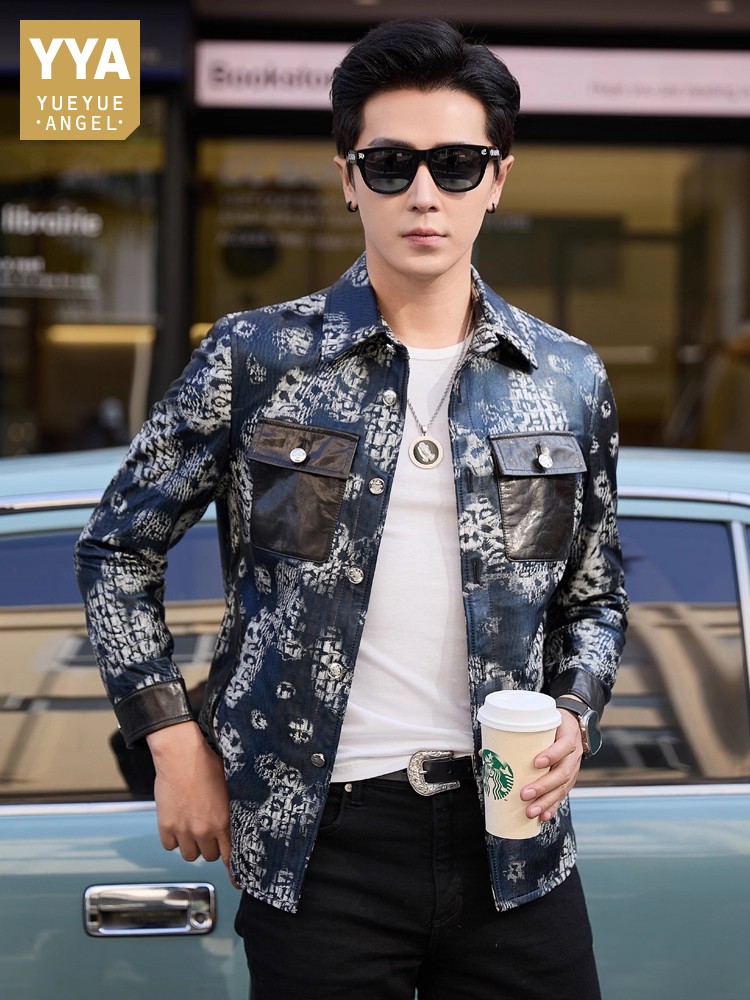 Luxury New Fashion Floral Prin - Street Fashion Jacket Men ulasan dan harga