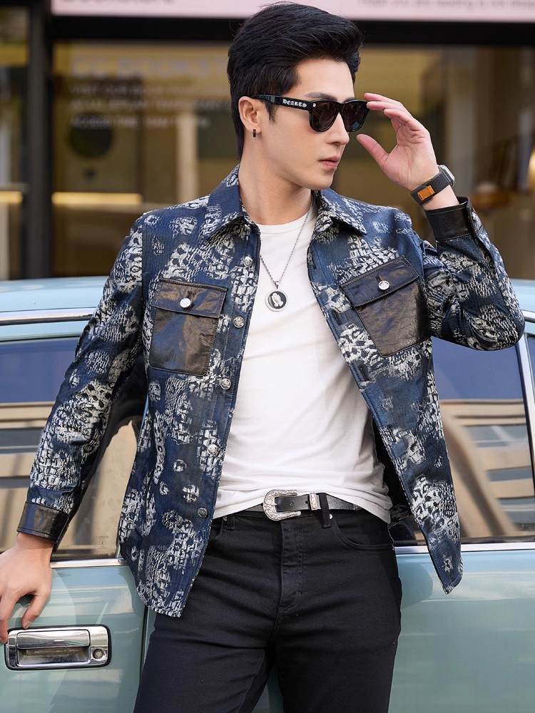 Luxury New Fashion Floral Prin - Street Fashion Jacket Men ulasan dan harga
