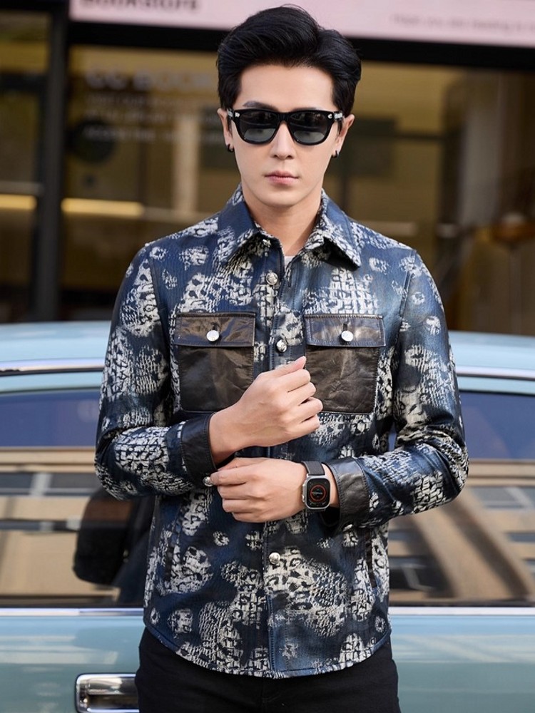 Luxury New Fashion Floral Prin - Street Fashion Jacket Men ulasan dan harga