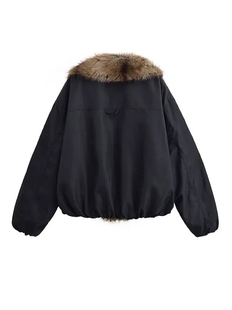 Women Fashion Faux Fur Collare - Street Fashion Taiwan ulasan dan harga