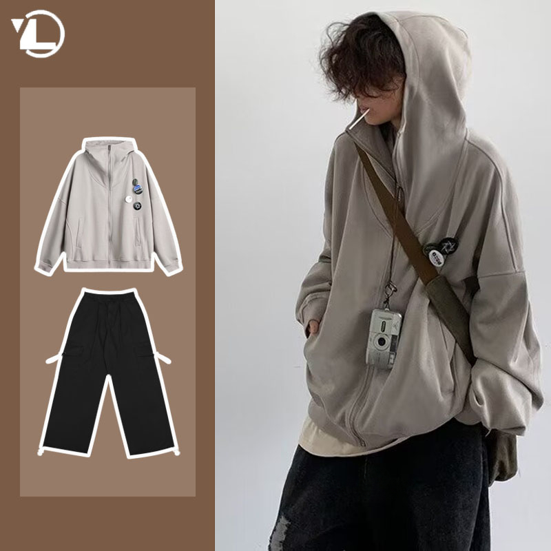 Autumn College Casual Set Men  - Street Fashion Jacket Men ulasan dan harga
