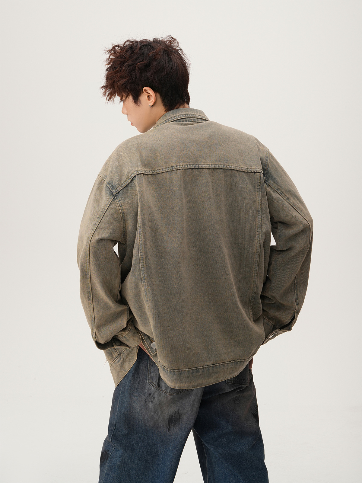 American High Street Ripped De - Street Fashion Jacket Men ulasan dan harga
