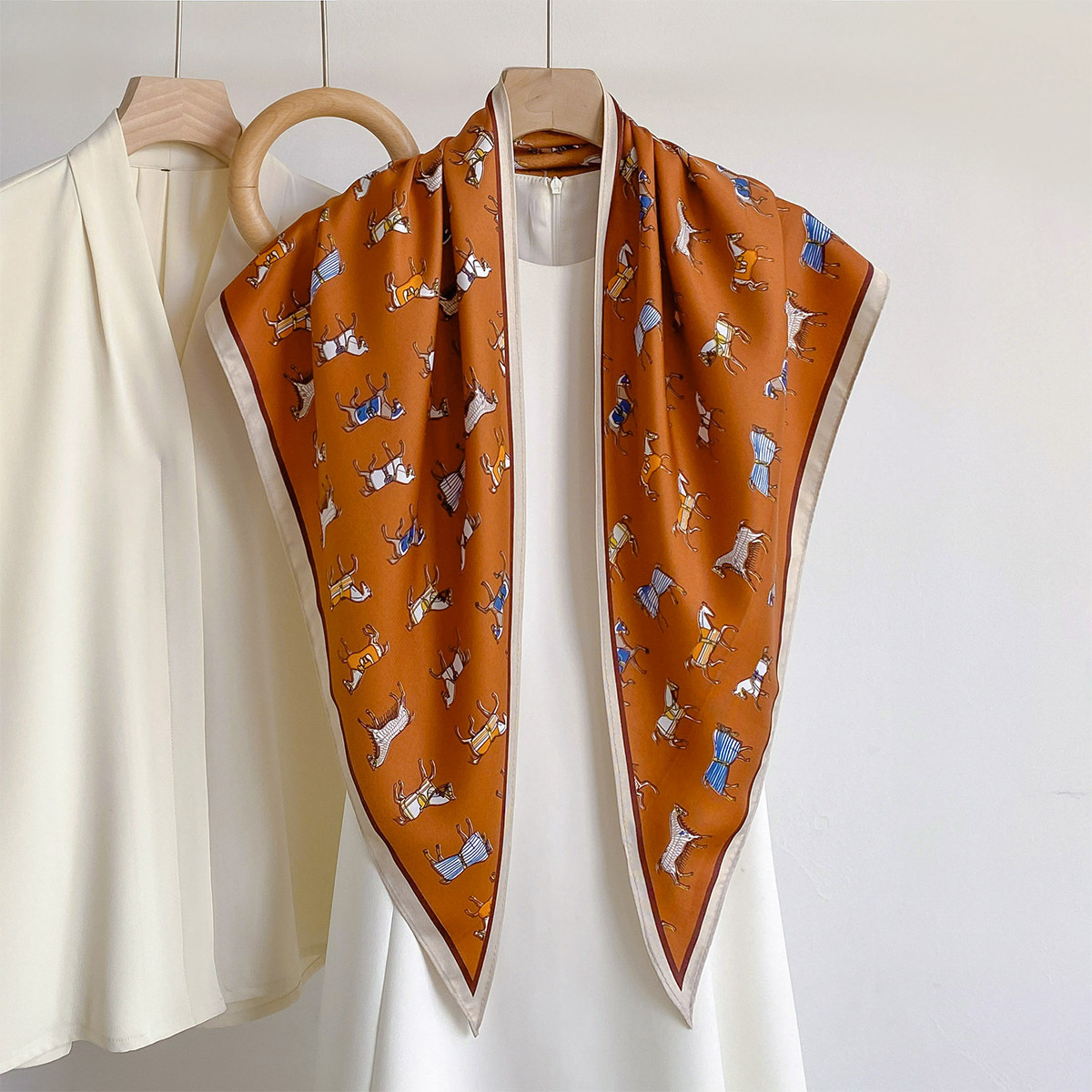 Trendy Satin Triangle Shawl Ho - Bandana Multi Way ulasan dan harga