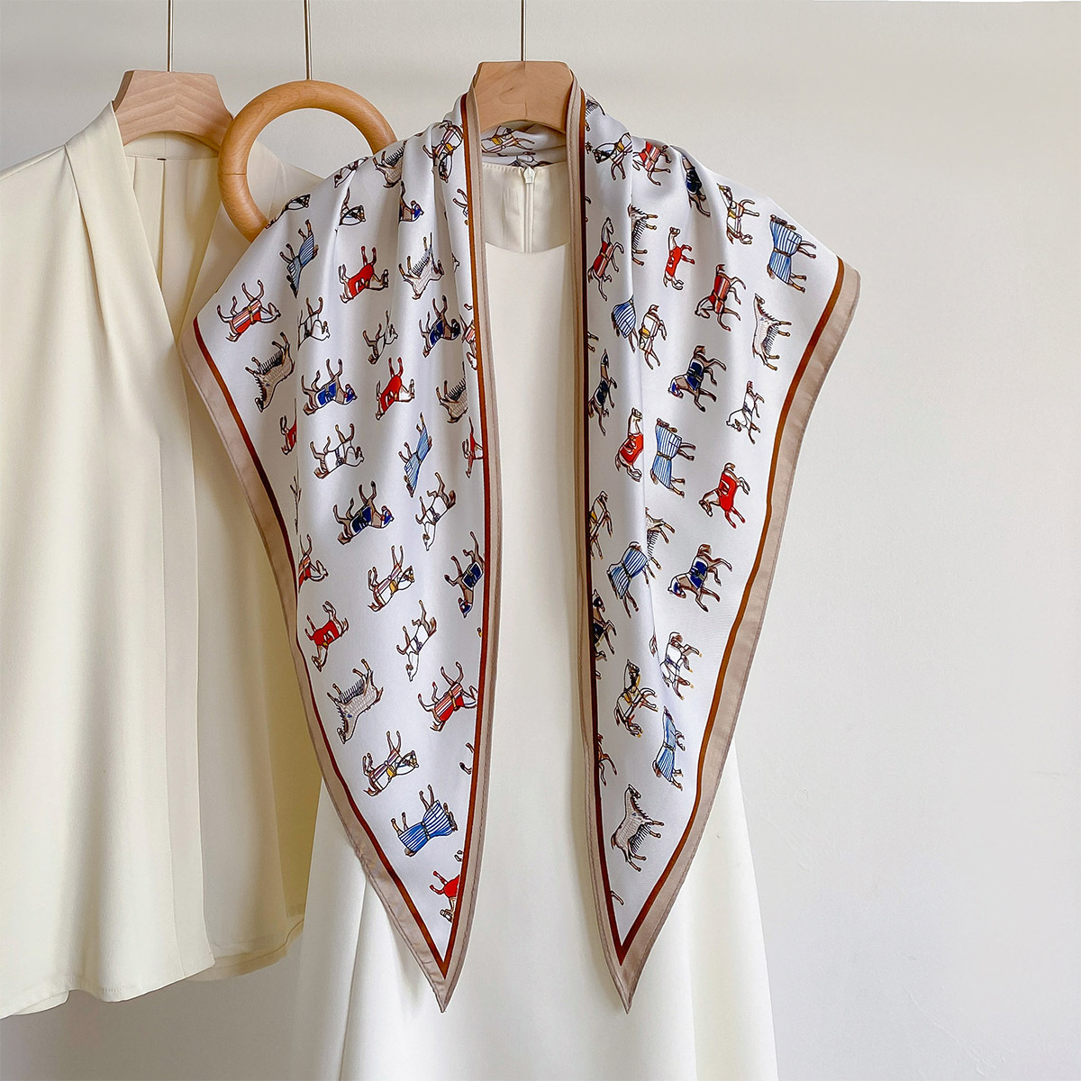 Trendy Satin Triangle Shawl Ho - Bandana Multi Way ulasan dan harga