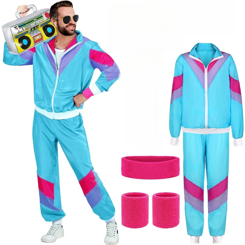 80s 90s Fancy Dress Costumes f - Street Fashion Jacket Men ulasan dan harga