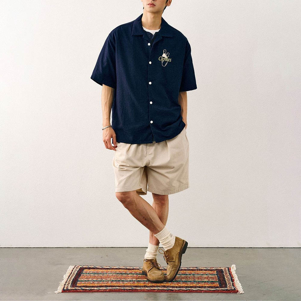 Men's Embroidered Short-Sleeve - Street Fashion Trend 2025 ulasan dan harga