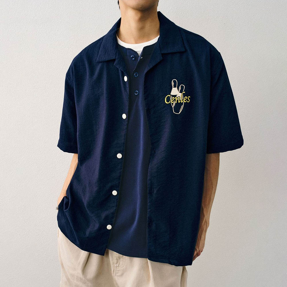 Men's Embroidered Short-Sleeve - Street Fashion Trend 2025 ulasan dan harga