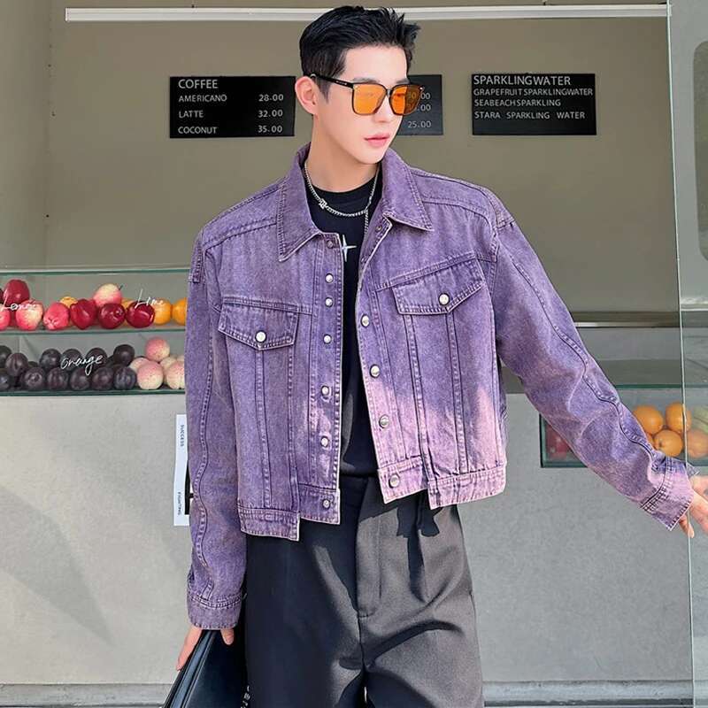 LUZHEN Personality Denim Short - Street Fashion Jacket Men ulasan dan harga