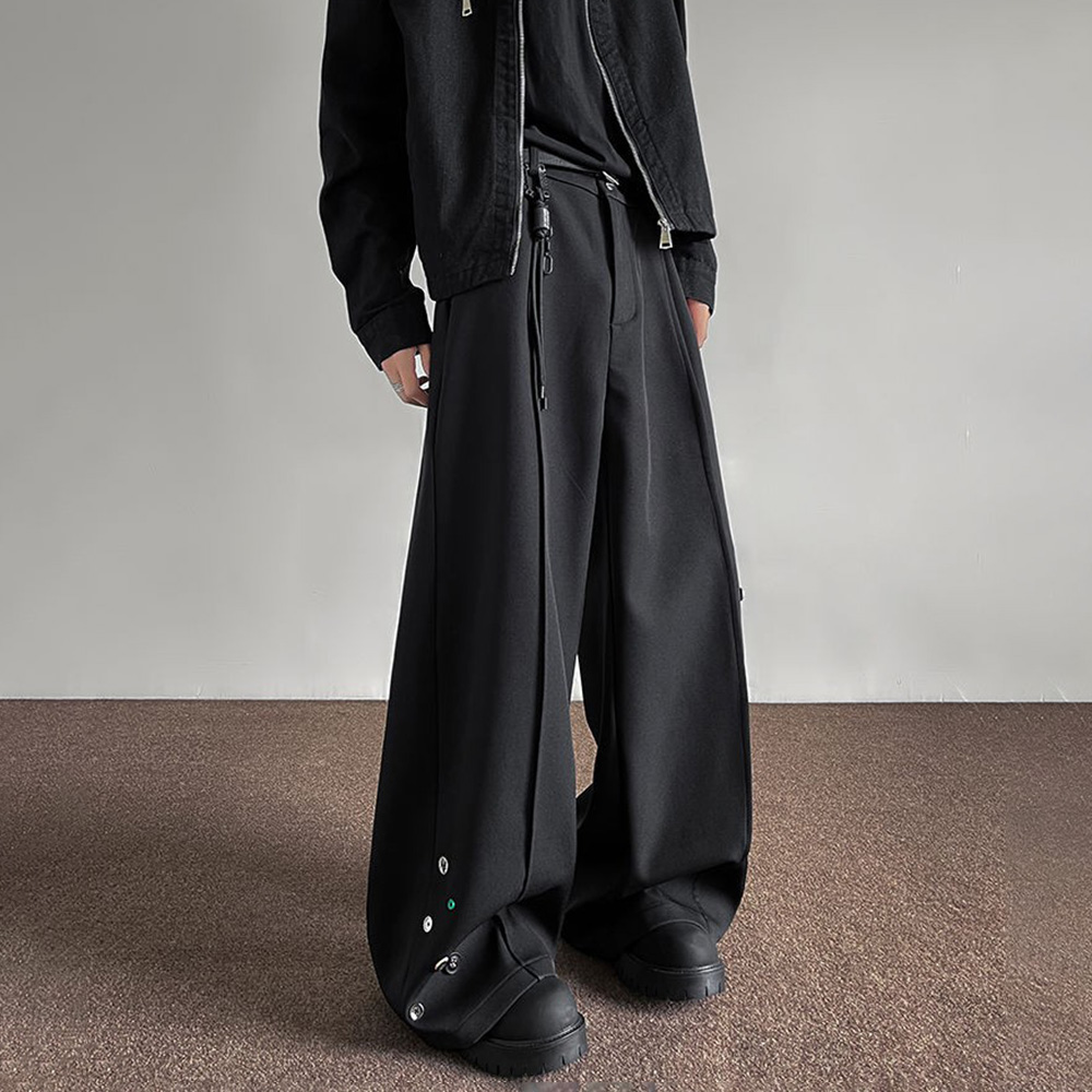Mens Trousers Button Decoratio - Street Fashion Youth ulasan dan harga