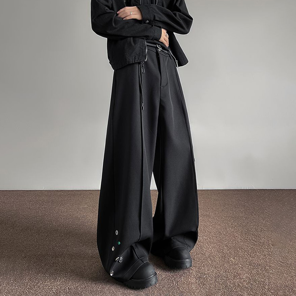 Mens Trousers Button Decoratio - Street Fashion Youth ulasan dan harga