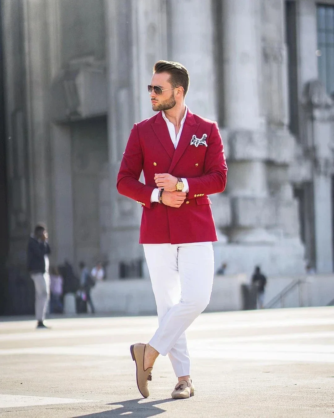 Red Jacket White Pant Double B - Street Fashion Jacket Men ulasan dan harga