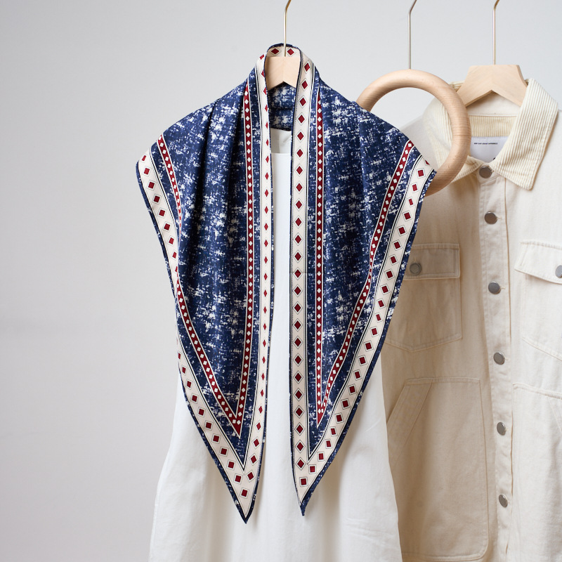 Denim Blue Triangle Scarf New  - Bandana Multi Way ulasan dan harga