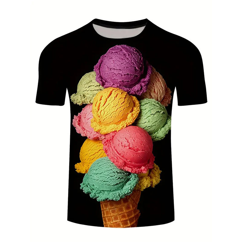 Ice Cream Color Fashion T-shir - Street Fashion Trend 2025 ulasan dan harga