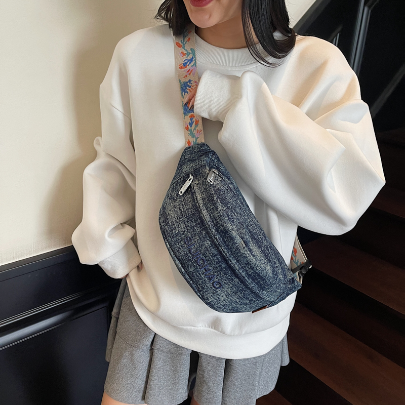Denim Blue Chest Bags For Wome - Street Fashion Trend 2025 ulasan dan harga